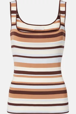 FAITHFULL THE BRAND Enya striped knitted cotton-blend top