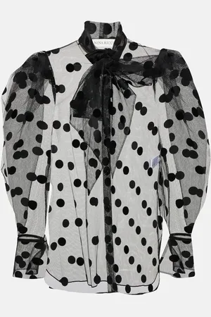 Nina Ricci Polka-dot tulle blouse