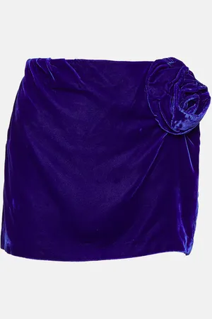 Didu Floral-appliquÃ© velvet miniskirt