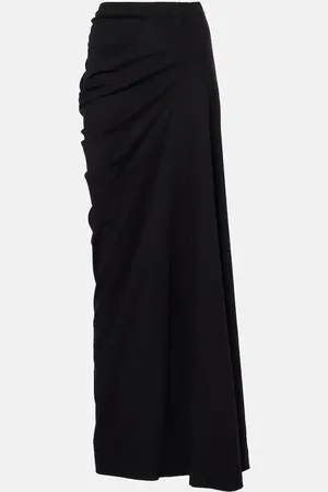 DRIES VAN NOTEN Draped cotton jersey maxi skirt