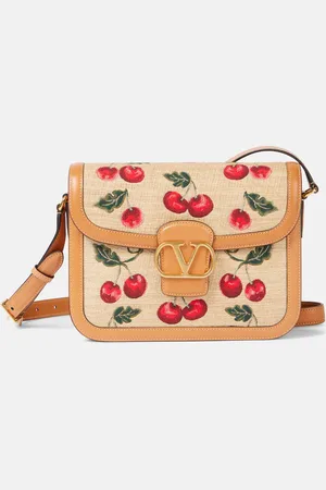 VALENTINO GARAVANI 9TO5 Cherryfic raffia-effect shoulder bag