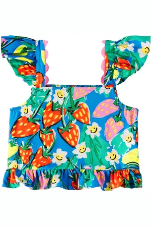 Stella McCartney Printed shirred top and shorts set