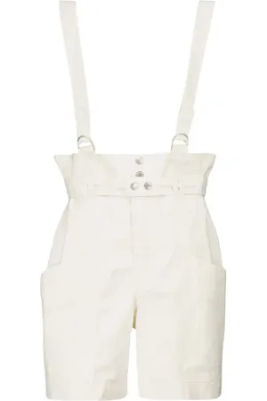 Isabel Marant Effie linen and cotton suspender shorts