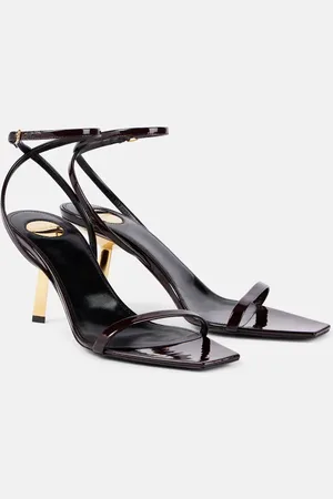 Saint Laurent Lee 75 patent leather sandals