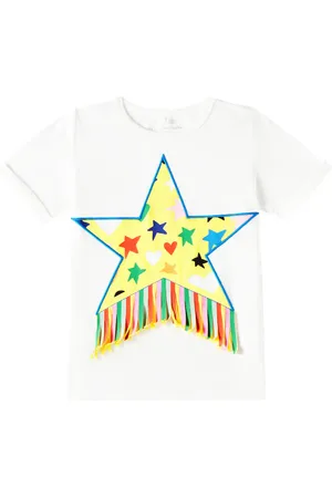 Stella McCartney Fringe-trimmed cotton jersey T-shirt
