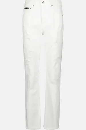 Dolce & Gabbana Distressed high-rise straight jeans