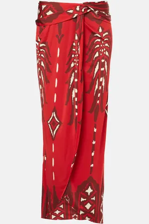 JOHANNA ORTIZ Printed twisted midi skirt