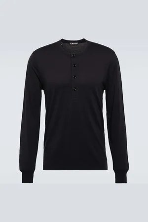 Tom Ford Lyocell and cotton Henley long-sleeved top