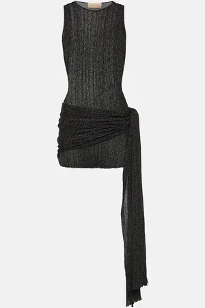 AYA MUSE Keefe draped lamÃ© minidress