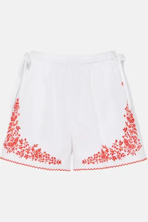 ALÉMAIS AlÃ©mais Hearts embroidered cotton shorts
