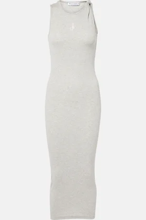 J.W.Anderson Logo embroidered cotton jersey maxi dress