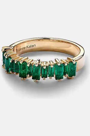 Suzanne Kalan Fireworks 18kt ring with emeralds