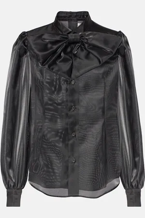 NOIR KEI NINOMIYA Tie-neck satin shirt