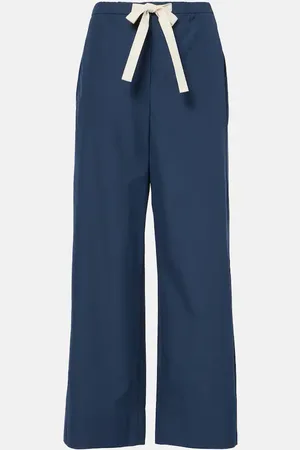 Max Mara Argento cotton wide-leg pants