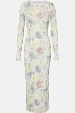 Loewe Floral silk and cotton midi dress