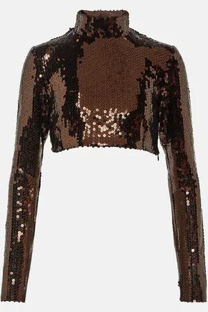 ‎Taller Marmo‎ Cherilyn sequined crop top