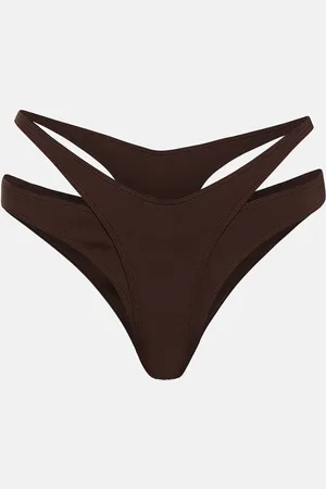 MUGLER Layered cutout bikini bottoms