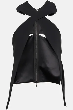 MATICEVSKI Cross Leaf halterneck cutout top