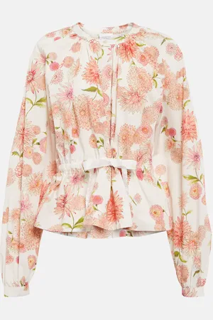 Giambattista Valli Dahlia printed cotton poplin blouse