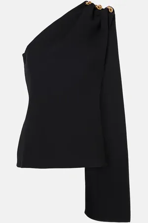 Bottega Veneta Knot caped draped crÃªpe top