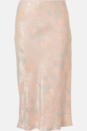 DRIES VAN NOTEN Satin jacquard midi skirt