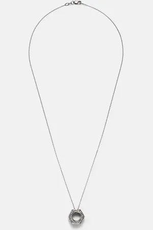 Ileana Makri Nut Pendant sterling and white gold necklace with black diamonds