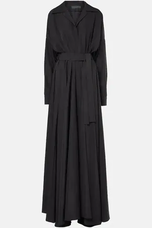 Norma Kamali Faux leather-trimmed maxi dress