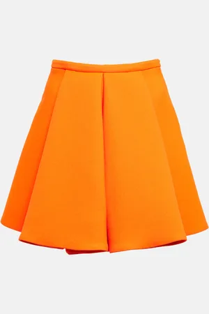 VERSACE Pleated twill miniskirt