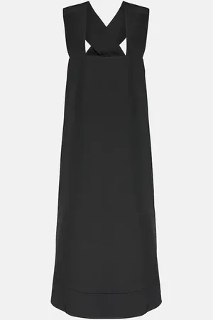 CO Border wool-blend faille midi dress