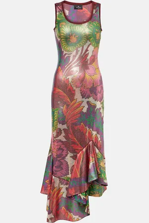 Etro Printed satin maxi dress