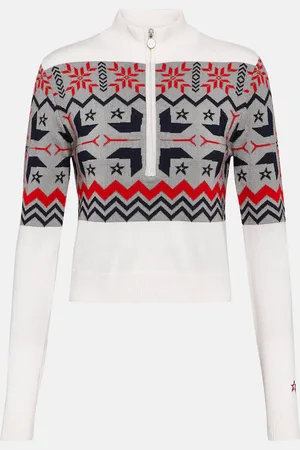 Perfect Moment Nordic intarsia wool half-zip sweater