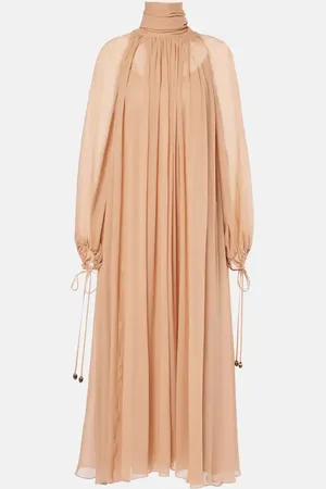 Chloé ChloÃ© Gathered silk georgette maxi dress