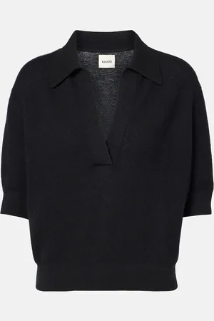 Khaite Shrunked Jo cashmere-blend polo sweater