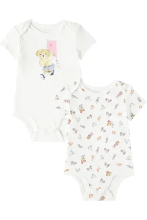 Ralph Lauren Baby set of 2 Polo Bear cotton bodysuits