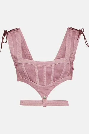 Jean Paul Gaultier X KNWLS cutout denim corset top
