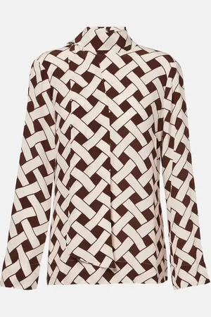 RIXO London Libra printed tie-neck blouse