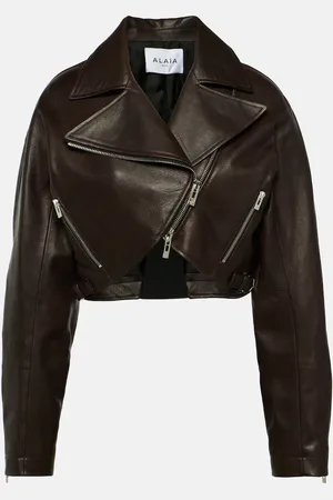 Alaïa AlaÃ¯a Cropped leather biker jacket