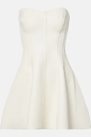 Norma Kamali Grace floral-appliquÃ© faux leather minidress