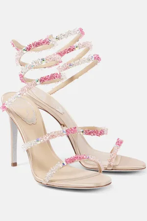 RENE CAOVILLA Cinderella crystal-embellished leather sandals