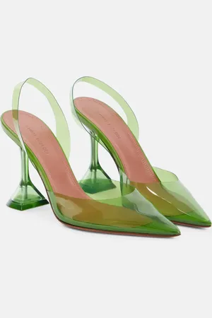 Amina Muaddi Holli Glass PVC slingback pumps