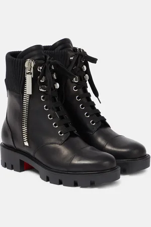 Christian Louboutin En Hiver Lug leather combat boots