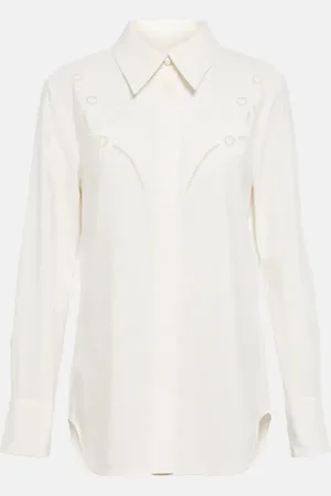 Chloé ChloÃ© Broderie anglaise crÃªpe de chine shirt