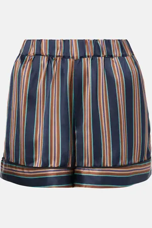 ASCENO London striped silk shorts