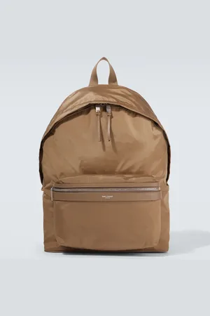 Saint Laurent City leather-trimmed ripstop backpack