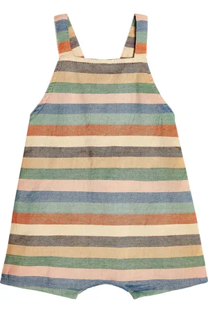 Caramel Baby Correa striped cotton overalls