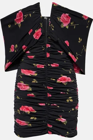 MAGDA BUTRYM Off-shoulder floral ruched minidress