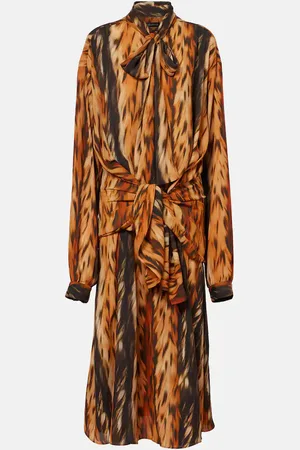 Balenciaga Printed crÃªpe midi dress