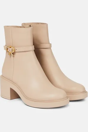 Gianvito Rossi Ribbon Dumont leather ankle boots