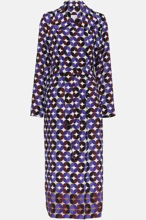 DRIES VAN NOTEN Printed double-breasted coat