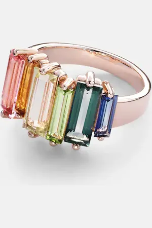 Suzanne Kalan 14kt rose gold ring with topazes
